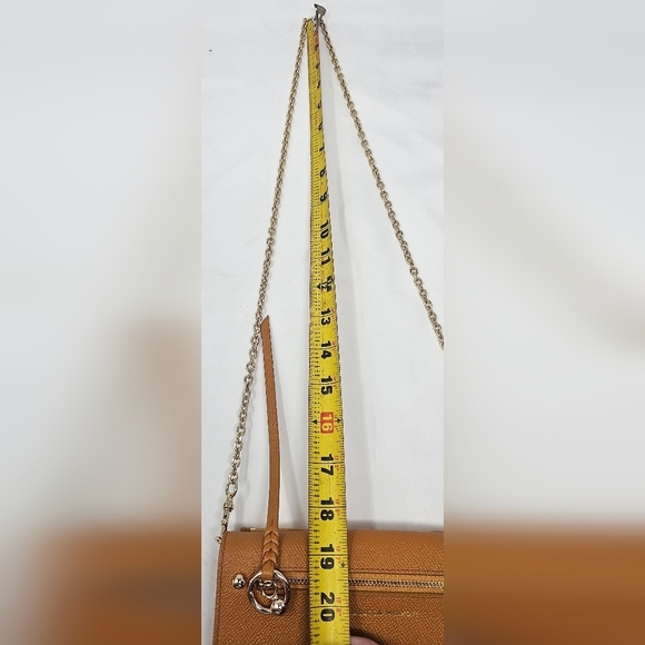 Rebecca Minkoff Gabby Wallet Chain Crossbody Bag Leather Purse Tan Glow *READ* - Picture 16 of 16